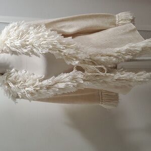 Vintage fringe cardigan sweater by Maurada